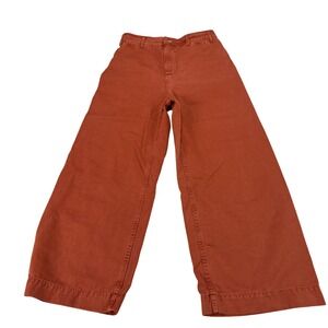 We The Free Free People Rust Orange Wide Leg Cropped Pants Size 27 Cotton Canvas